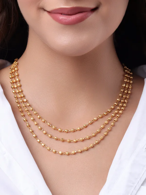 Elegant_Gold-Tone_Layered_Ball_Chain_Necklace