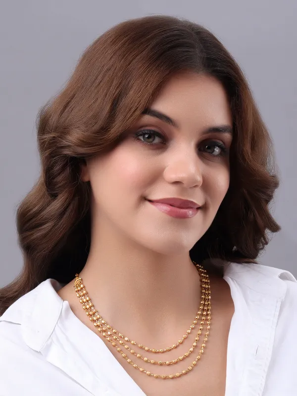 Elegant_Gold-Tone_Layered_Ball_Chain_Necklace
