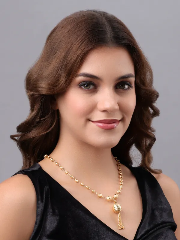Elegant_Gold_Tone_Textured_Ball_Pendant_Chain_Necklace