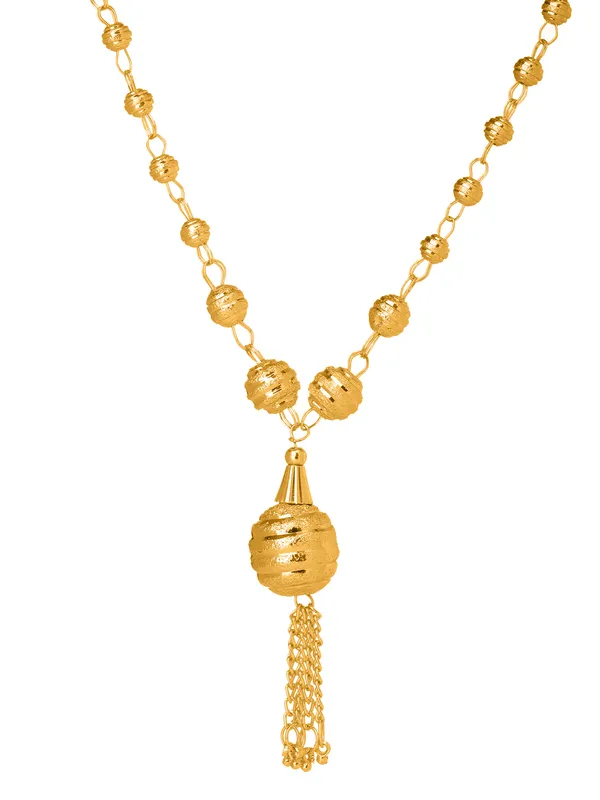 Elegant_Gold_Tone_Textured_Ball_Pendant_Chain_Necklace