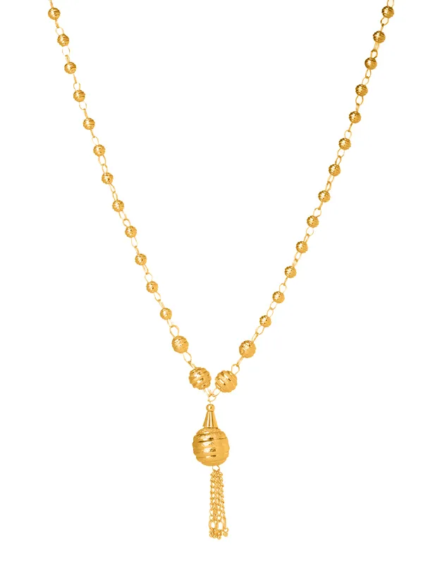 Elegant_Gold_Tone_Textured_Ball_Pendant_Chain_Necklace