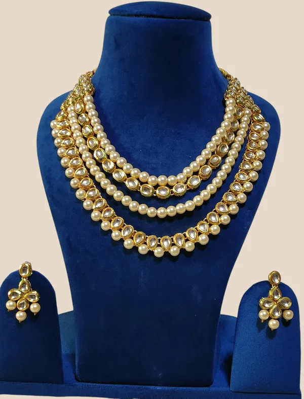 Opulent_Four-Strand_Pearl_and_Kundan_Necklace_Set