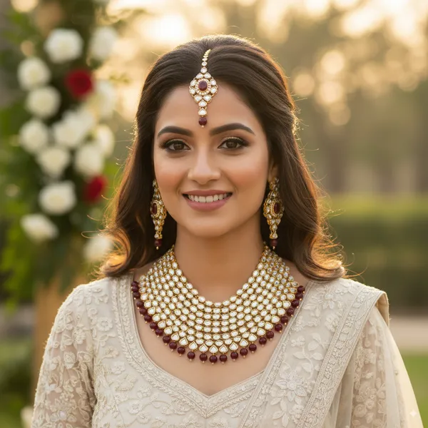 Exquisite_Bridal_Kundan_&_Ruby_Red_Stone_Choker_Necklace_Set_with_Maang_Tikka_and_Earrings