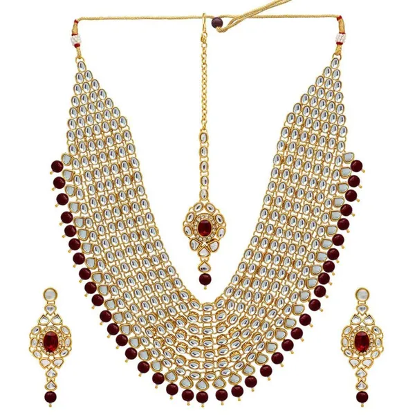 Exquisite_Bridal_Kundan_&_Ruby_Red_Stone_Choker_Necklace_Set_with_Maang_Tikka_and_Earrings