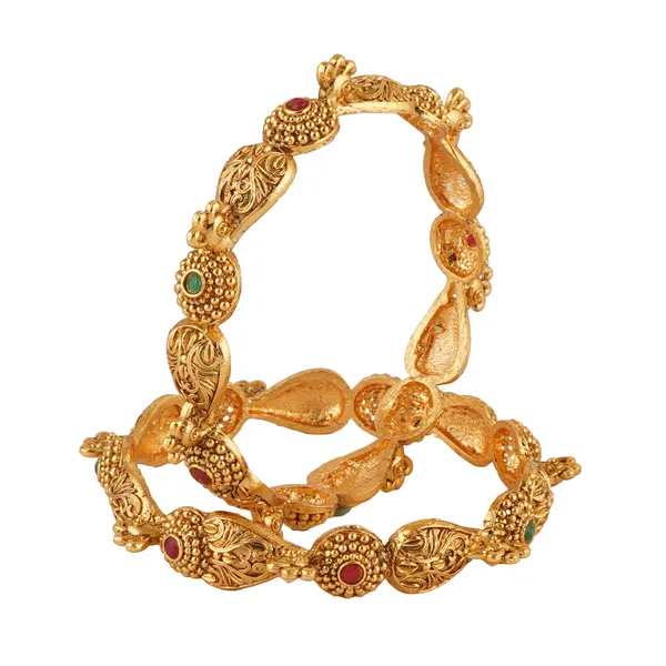 Exquisite_Gold-Toned_Bangle_Set_with_Ruby_and_Emerald_Accents