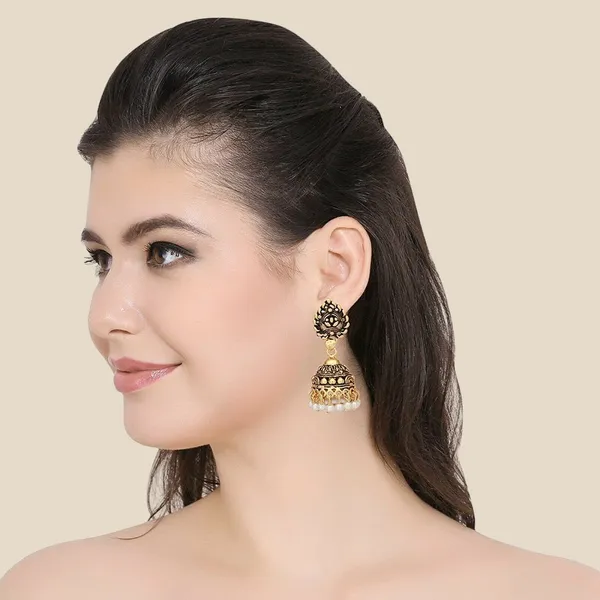 Gold_Plated_Antique_Indian_Traditional_Earring_Jhumka_For_Women
