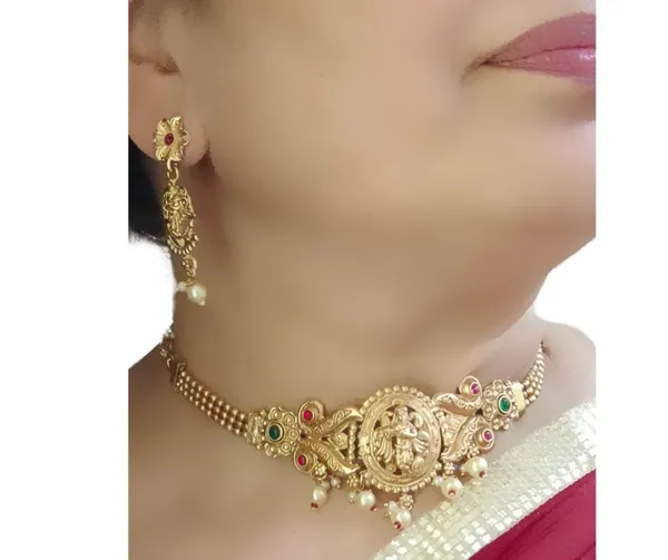 Gold_Plated_Soccer_Necklace_Set_For_Women_&_Girl