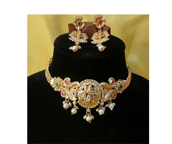 Gold_Plated_Soccer_Necklace_Set_For_Women_&_Girl