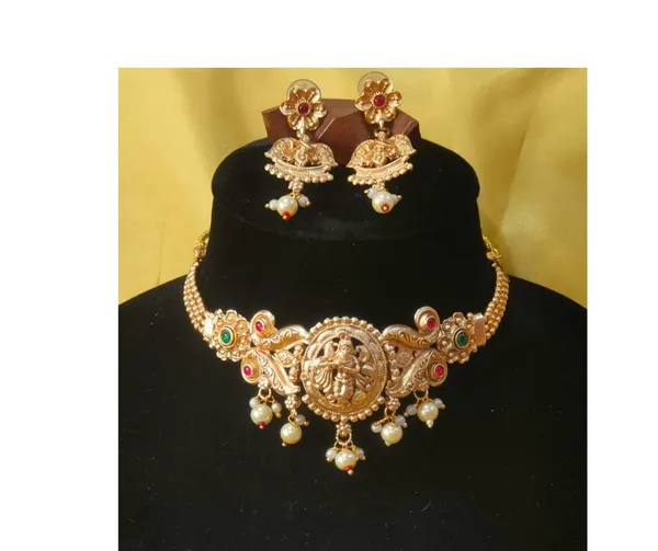 Gold_Plated_Soccer_Necklace_Set_For_Women_&_Girl