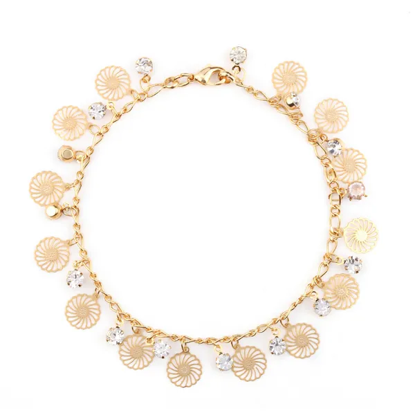 Fashionable_Gold_Bracelet_Featuring_Delicate_Floral_Charms_and_Gems