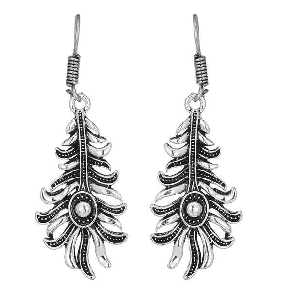 Silver_Indian_Traditional_Silver_Oxidized_Hook_Earrings_For_Women