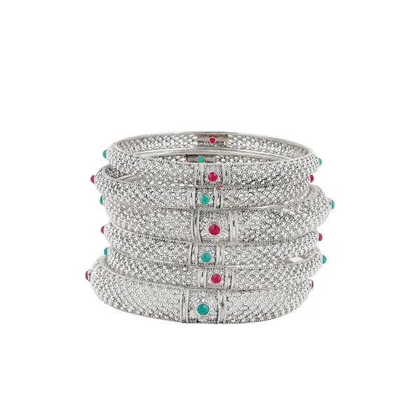 Set_Of_6_Silver_Traditional_Bangles_Antique_Jewellery_For_Women