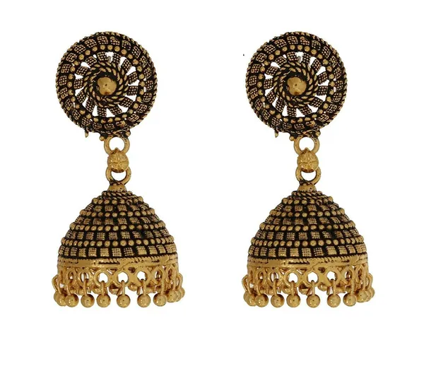 Gold_&_Black_Oxidised_Punjabi_Bridal_Wedding_Fashion_Jhumka_Earrings_For_Women