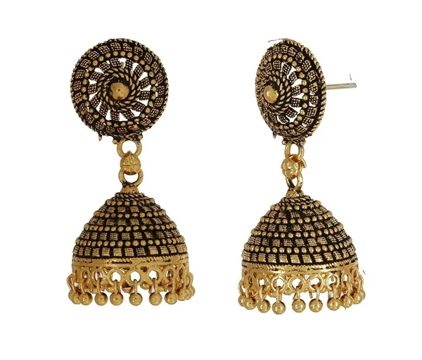 Gold_&_Black_Oxidised_Punjabi_Bridal_Wedding_Fashion_Jhumka_Earrings_For_Women