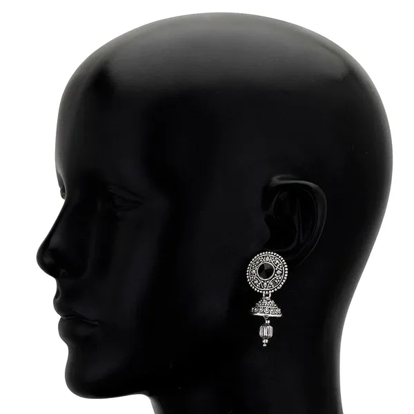 Silver_&_Black_Indian_Bollywood_Oxidized_Mirror_Fashion_Earrings_For_Women