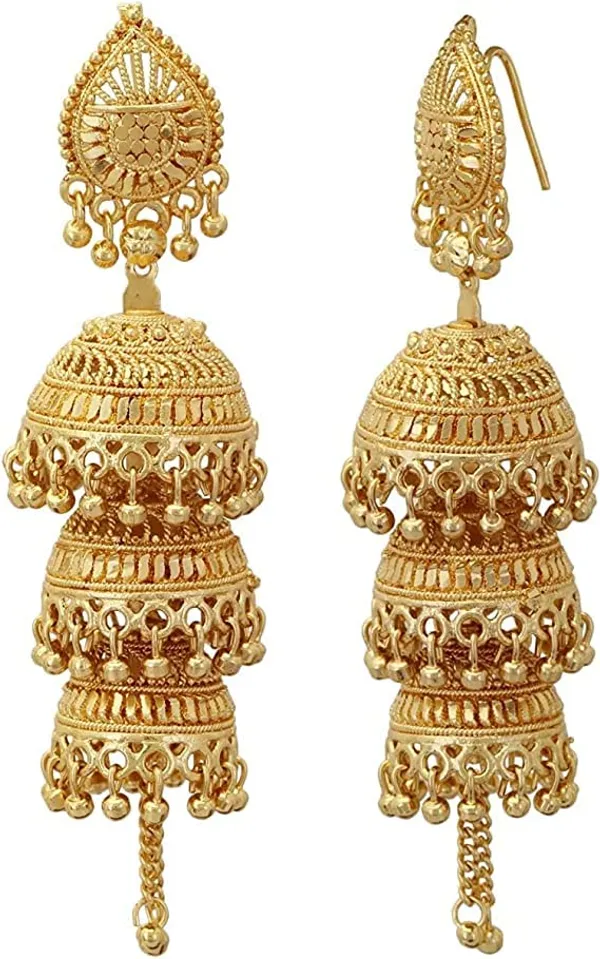 Gold_Plated_Traditional_3_Layers_Fashion_Jhumka_Earrings_For_Women