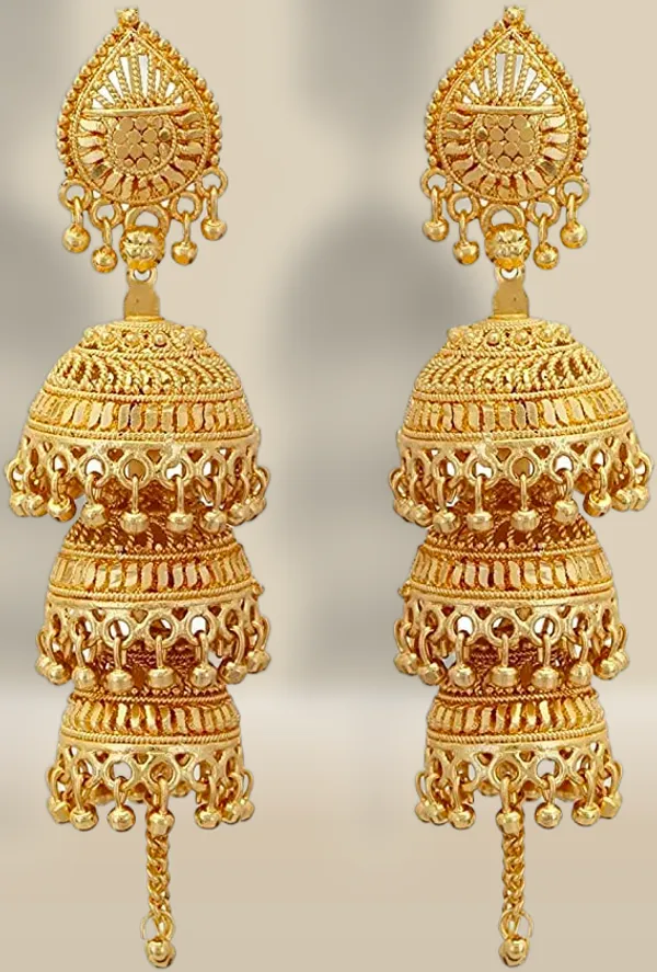 Gold_Plated_Traditional_3_Layers_Fashion_Jhumka_Earrings_For_Women