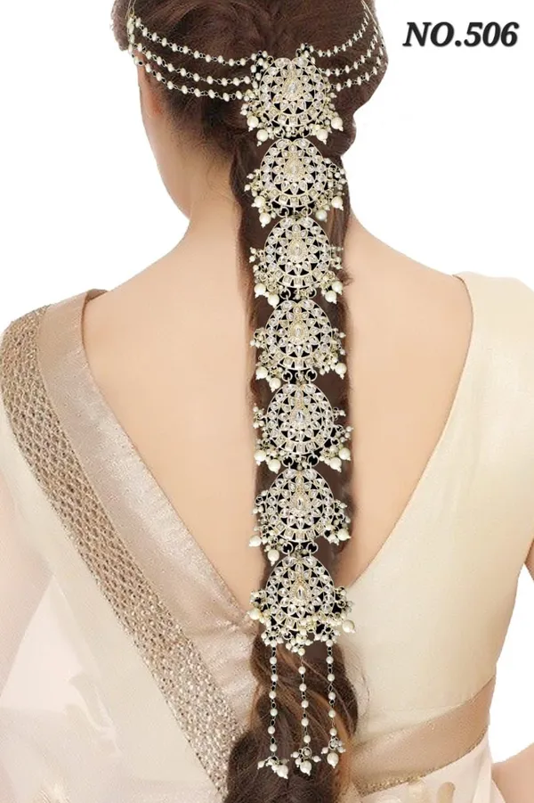 Gold_Plated_Handcrafted_Pearl_and_Kundan_Studded_Wedding_Hair_Braid_Choti_For_Women