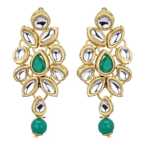 Green_Artificial_Bridal_Necklace_&_Earrings_Set_Embellished_With_Kundan_&_Pearl_For_Women