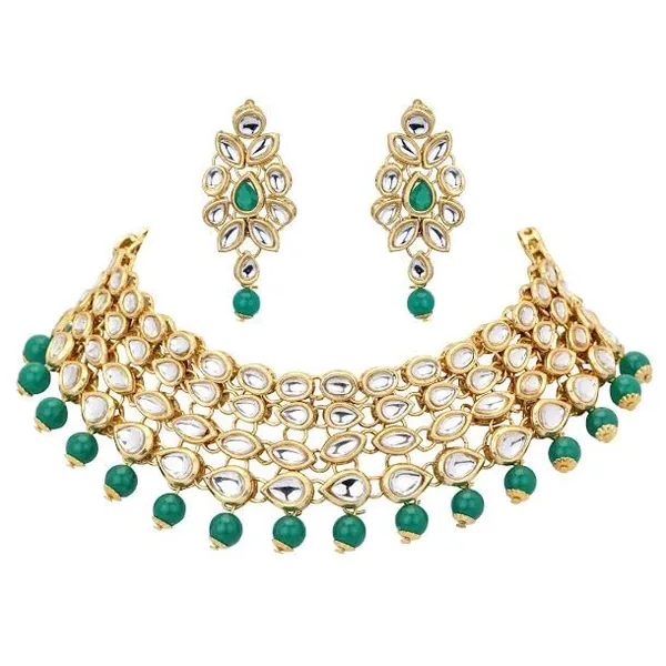 Green_Artificial_Bridal_Necklace_&_Earrings_Set_Embellished_With_Kundan_&_Pearl_For_Women