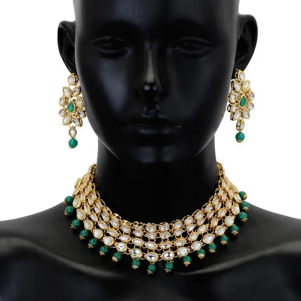 Green_Artificial_Bridal_Necklace_&_Earrings_Set_Embellished_With_Kundan_&_Pearl_For_Women