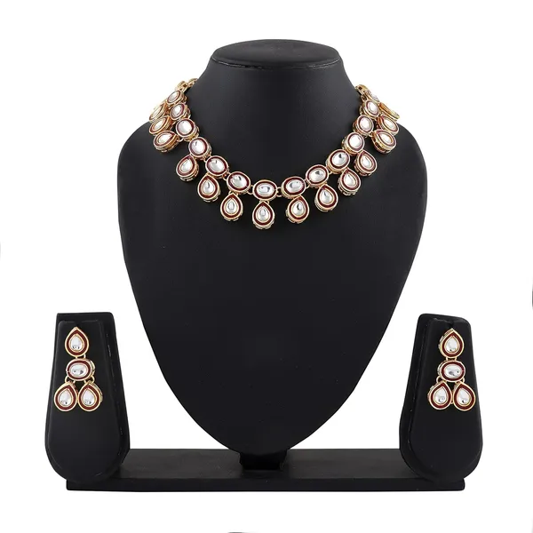 Maroon_Traditional_Fashionable_Necklace_&_Earrings_Set_Embellished_With_Kundan_&_Pearl_For_Women