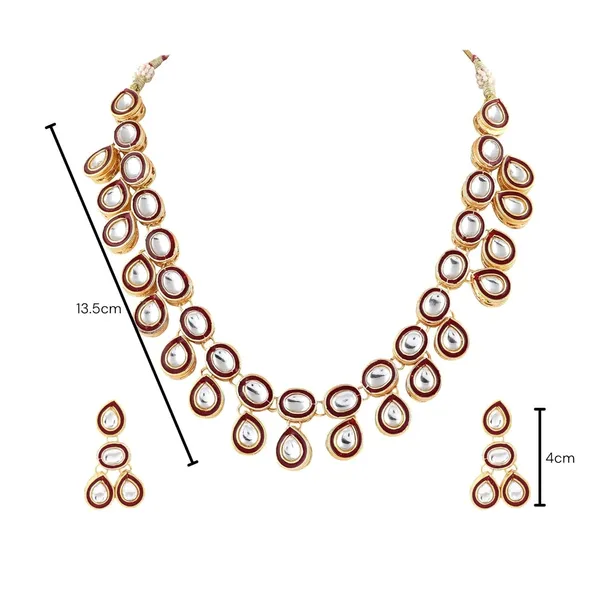 Maroon_Traditional_Fashionable_Necklace_&_Earrings_Set_Embellished_With_Kundan_&_Pearl_For_Women