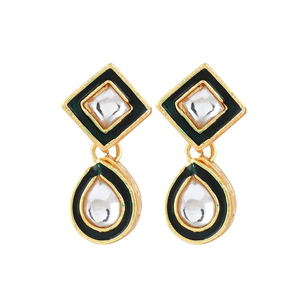 Green_Traditional_Necklace_&_Earrings_Set_Embellished_With_Kundan_For_Women