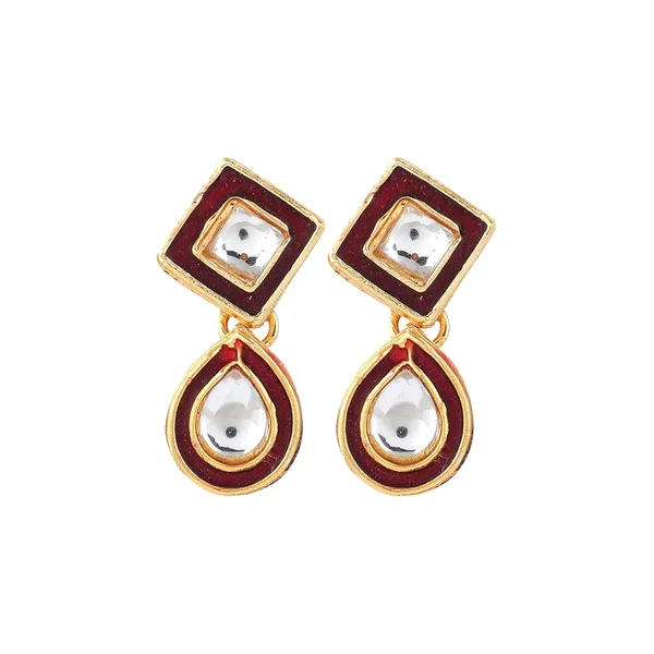 Maroon_Traditional_Gold_Plated_Necklace_&_Earrings_Set_Embellished_With_Kundan_For_Women