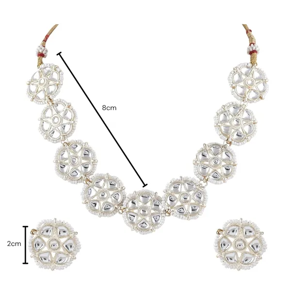 White_Traditional_Sleek_Choker_Bridal_Necklace_&_Earring_Set_Embellished_With_Pearls_For_Women