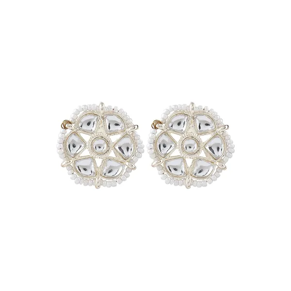 White_Traditional_Sleek_Choker_Bridal_Necklace_&_Earring_Set_Embellished_With_Pearls_For_Women