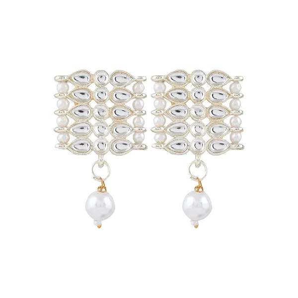 White_Traditional_Bridal_Choker_Necklace_&_Earrings_Set_Embellished_With_Stone_&_Pearl_For_Women