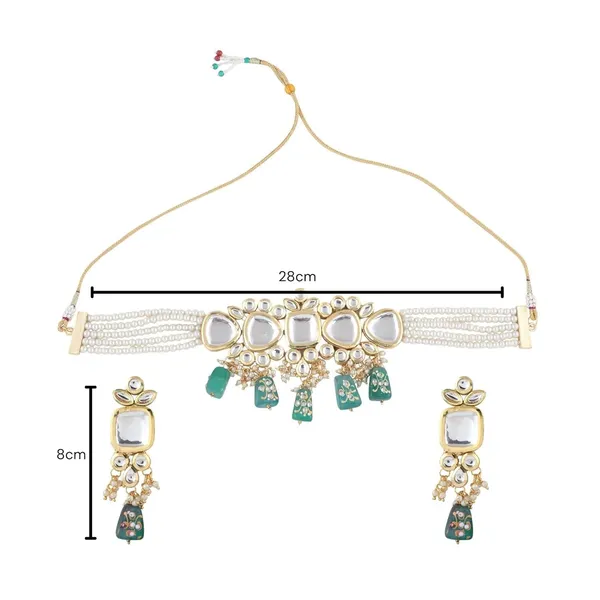 Gold_Plated_Indian_Traditional_Bridal_Choker_Necklace_&_Earrings_Set_Embellished_With_Kundan_&_Pearl_For_Women