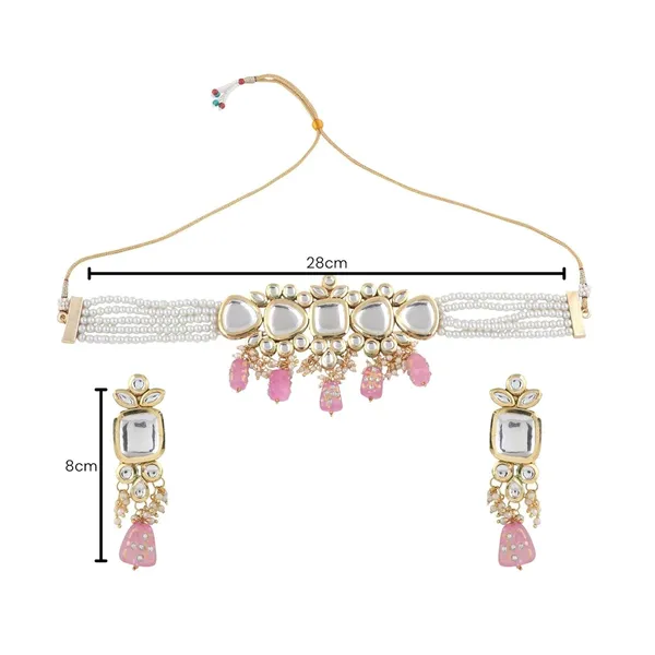 Gold_Plated_Indian_Traditional_Bridal_Choker_Necklace_&_Earrings_Set_Embellished_With_Kundan_&_Pearl_For_Women