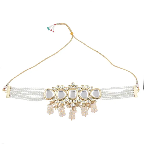 Gold_Plated_Indian_Traditional_Bridal_Choker_Necklace_&_Earrings_Set_Embellished_With_Kundan_&_Pearl_For_Women