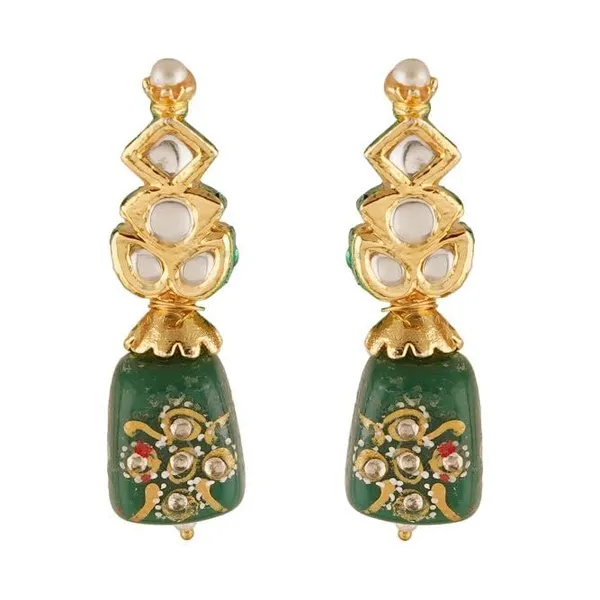 Multicolour_Traditional_Gold_Plated_Bridal_Choker_Necklace_&_Earrings_Set_Embellished_With_Kundan_Tone_For_Women