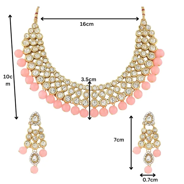 Pink_&_Gold_Plated_Kundan_Pearl_Fancy_Choker_Necklace_Jewelry_Set_For_Women