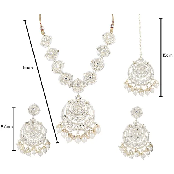 Silver_Plated_Traditional_Embellished_Bridal_Choker_Necklace,_Maang_Tikka_&_Earring_Set_With_Kundan_&_Pearl_For_Women