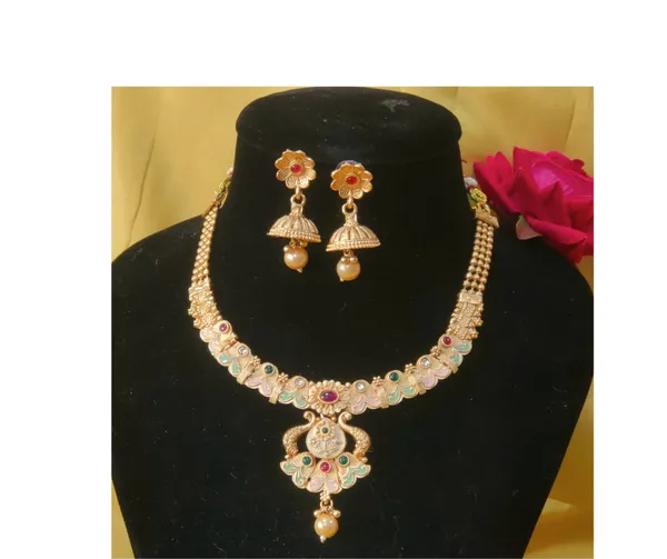 Classic_Stone_Meena_Gold_Plated_Necklace_Set