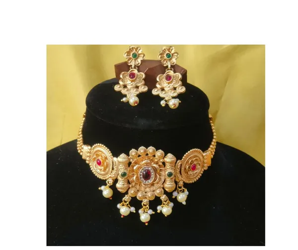 Gold_Plated_Soccer_Necklace_Set_For_Women_&_Girl