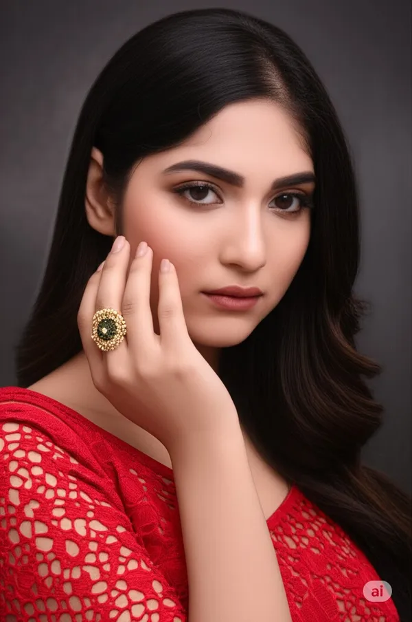 Gold-Plated_Adjustable_Green_Cocktail_Kundan_Ring_for_Girls/Women