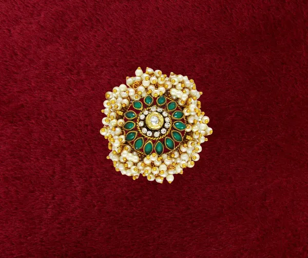 Gold-Plated_Adjustable_Green_Cocktail_Kundan_Ring_for_Girls/Women