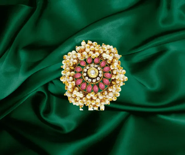 Gold-Plated_Adjustable_Pink_Cocktail_Kundan_Ring_for_Girls/Women