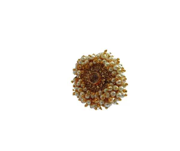 Gold-Plated_Adjustable_Silver_Cocktail_Kundan_Ring_for_Girls/Women