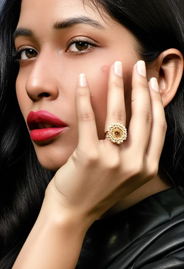 Gold-Plated_Adjustable_Silver_Cocktail_Kundan_Ring_for_Girls/Women