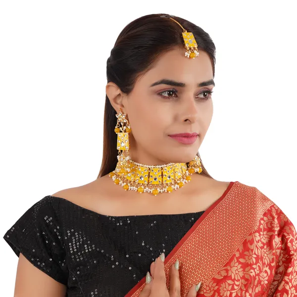Gold_Plated_Traditional_Fashion_Jewelry_Designer_Necklace__Tikka_Set_For_Women