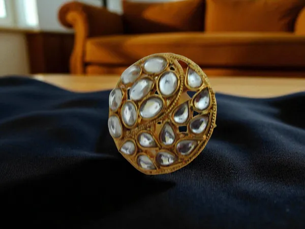 Gold_&_Clear_Stone_Statement_Ring