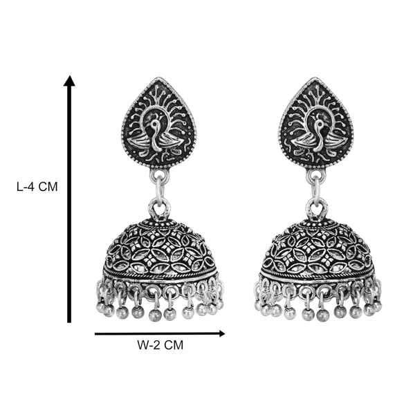 Silver_&_Black_Indian_Traditional_Beautiful_Hcrafted_Oxidized_Jhumka_For_Women
