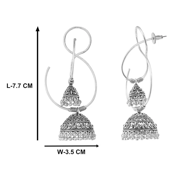 Silver_Plated_Oxidized_Designer_Jhumka_Earrings_For_Women
