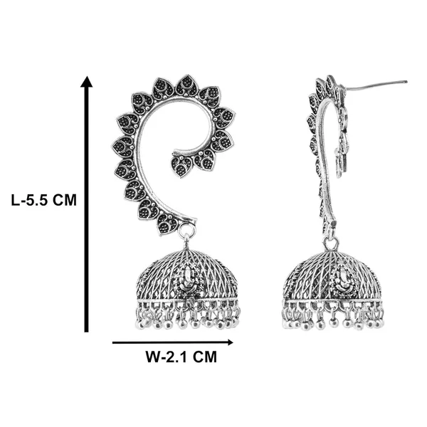 Silver_Indian_Bollywood_Oxidized_Jhumka_Fashion_Jewelry_Earrings_For_Women